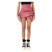 Hoge Taille Gedrapeerde Minirok Rick Owens , Pink , Dames