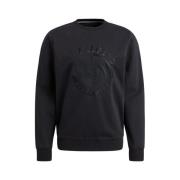 Dubbelzijdige Crewneck Sweater PME Legend , Black , Heren