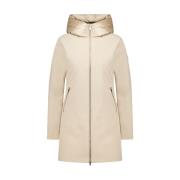 Mire 2.2 - Lange beige softshell jas met capuchon Ciesse Piumini , Bei...