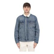 Denim Sherpa Jas met Nep Bontkraag Levi's , Blue , Heren