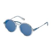 Blauwe Acetaat Dames Zonnebril Trussardi , Gray , Dames