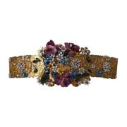 Bloemkristal versierde brede taille riem Dolce & Gabbana , Multicolor ...