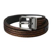 Bruin leren riem met logogesp Dolce & Gabbana , Multicolor , Dames