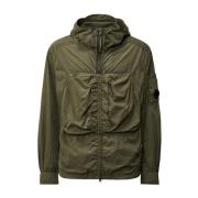 Khaki Hooded Overhemd Jas C.p. Company , Green , Heren