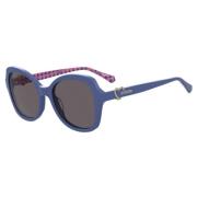 Blauwe Acetaat Dames Zonnebril Love Moschino , Blue , Dames