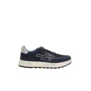 Blauwe lage sneakers met rubberen zool Premiata , Blue , Heren