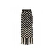 Handgemaakte Chevron Gehaakte Midi Rok Zimmermann , Black , Dames