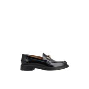 Geborsteld kalfsleren mocassins met metalen ring Tod's , Black , Dames