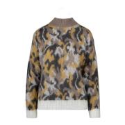 Camouflage Mohair Turtleneck Sweater BomBoogie , Multicolor , Dames