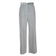 Wijde broek van fluweelkatoen Max Mara Weekend , Gray , Dames