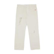 Denim Jeans met voor- en achterzakken Amish , Beige , Heren