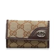 Pre-owned Canvas key-holders Gucci Vintage , Brown , Dames