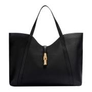 Zwarte leren tas Furla , Black , Dames