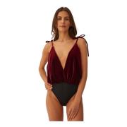 Bordeaux Blue Moon Bodysuit met Uitsparingen Undress Code , Red , Dame...