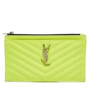 Pre-owned Leather clutches Yves Saint Laurent Vintage , Yellow , Dames