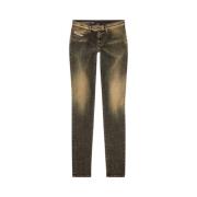 Slim Stretch Denim Jeans Diesel , Brown , Heren