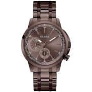 Zwarte herenhorloge van roestvrij staal Guess , Black , Heren