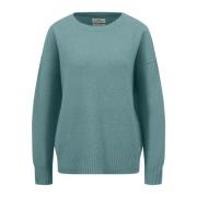 Merinowol O-Neck Pullover Fynch-Hatton , Blue , Dames