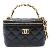 Pre-owned Leather handbags Chanel Vintage , Black , Dames