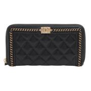 Pre-owned Leather wallets Chanel Vintage , Black , Dames