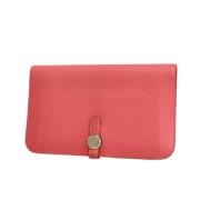 Pre-owned Leather wallets Hermès Vintage , Pink , Dames