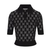 Strass Monogram Zwart Poloshirt Philipp Plein , Black , Dames