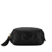 Pre-owned Leather pouches Gucci Vintage , Black , Dames