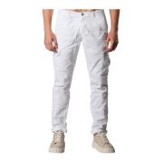 Witte cargobroek met omslag 40Weft , White , Heren