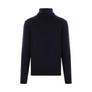 Blauwe Gebreide Coltrui Sweater Zanone , Blue , Heren