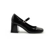 Zwarte Lak Baby Stijl Hakken Steve Madden , Black , Dames