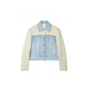 Denim jas met polyester detail Stella McCartney , Blue , Dames