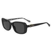 Zwarte Acetaat Dames Zonnebril Love Moschino , Black , Dames