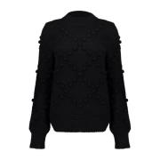 Zwart Dot Pullover Trui Geisha , Black , Dames