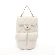 Pre-owned Leather shoulder-bags Chanel Vintage , White , Dames