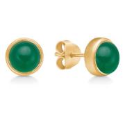 Groene Onyx Oorknopjes Frk. Lisberg , Green , Dames