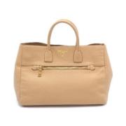 Pre-owned Leather totes Prada Vintage , Beige , Dames