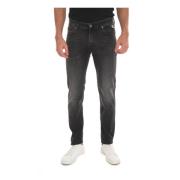 Zwarte Denim Jeans met Stretchstof Roy Roger's , Black , Heren