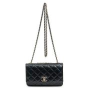 Pre-owned Leather crossbody-bags Chanel Vintage , Black , Dames