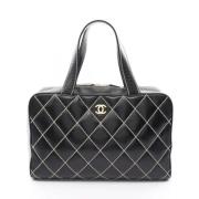 Pre-owned Leather handbags Chanel Vintage , Black , Dames