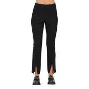 Wijde broek met splitten MeiMeiJ , Black , Dames