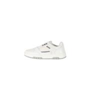 Leren Sneakers met Rubberen Zool Msgm , White , Heren