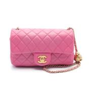 Pre-owned Leather chanel-bags Chanel Vintage , Pink , Dames