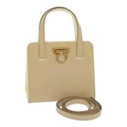 Pre-owned Leather handbags Salvatore Ferragamo Pre-owned , Beige , Dam...