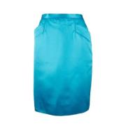 Pre-owned Silk bottoms Yves Saint Laurent Vintage , Blue , Dames