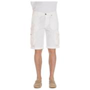 Witte Linnen Bermuda Shorts Comfort Myths , White , Heren