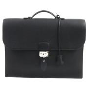 Pre-owned Leather briefcases Hermès Vintage , Black , Heren