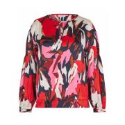 Kleurrijke Print Top Flame Scarlet Masai , Multicolor , Dames