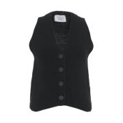 Gebreid Gilet Art. Qi1Fp009 Kaos , Black , Dames