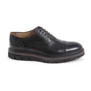 Zwarte Leren Brogue Oxford Schoenen Dee Ocleppo , Brown , Heren