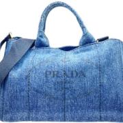 Pre-owned Denim prada-bags Prada Vintage , Blue , Dames